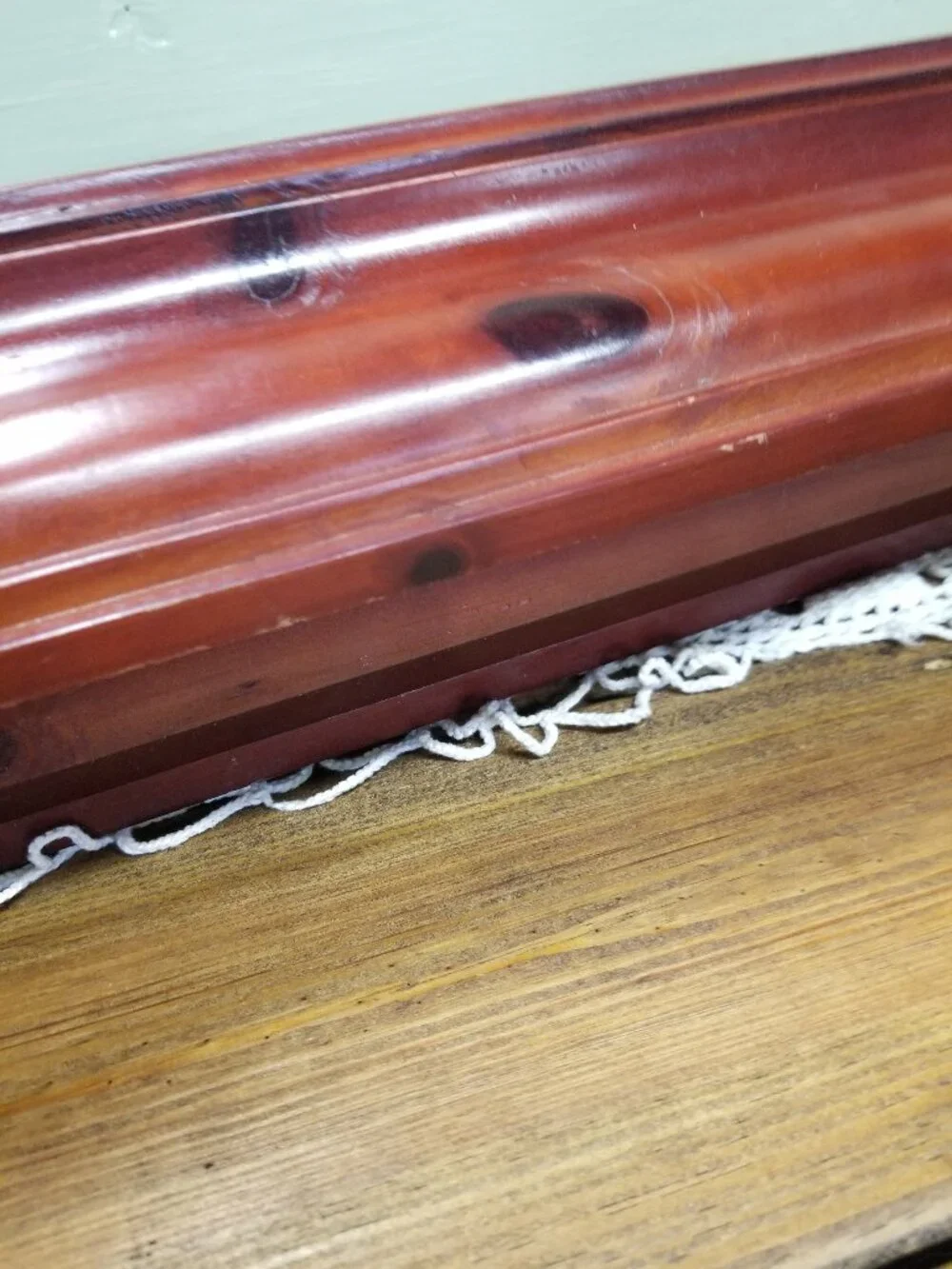 Vintage Wooden Shelf with Plate Groove 24 inch